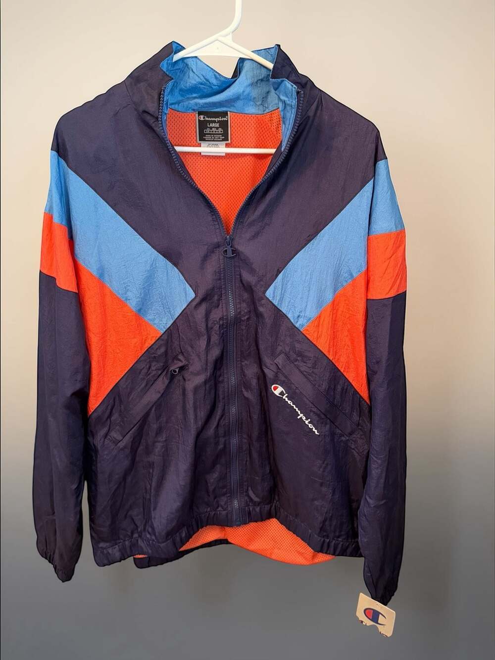 Champion LIFE Men's Colorblock Nylon Warm Up Track Jacket NWT